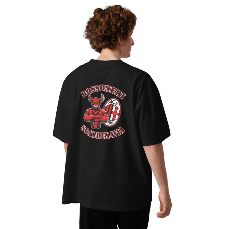Rossoneri Scandinavia Oversized Black T-Shirt – Official Milan Club Design